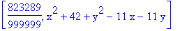 [823289/999999, x^2+42+y^2-11*x-11*y]